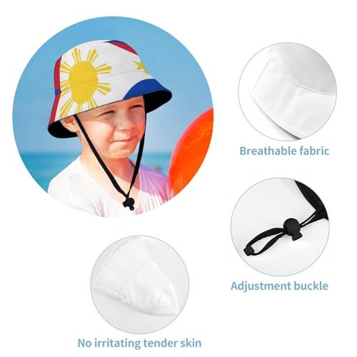 Philippines FlagChildren's Bucket Hat for Boys and Girls, Breathable Summer Beach Hat54cm4