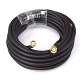 BOOBRIE SMA to SMA Cable 5M 16.4ft RG58 Coax Cable 50 Ohm SMA Male to SMA Male Extension Cable Low Loss SMA Extension Antenna Cable for 3G/4G/LTE/GPS/RF Radio/WiFi Antenna/Two-Way Radio Applications