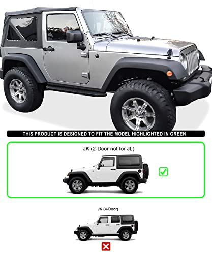 Estribos de aluminio 6 pulgadas negros para Jeep Wrangler JK miniatura 2