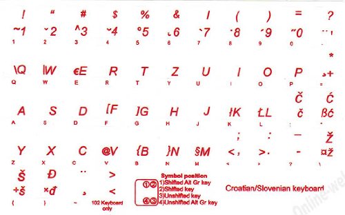 Pegatinas Transparentes Croata para Teclados de Laptops miniatura 2