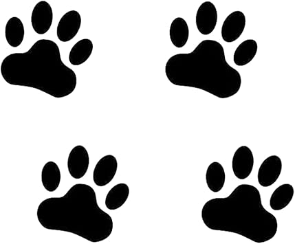 4PCS Reflective car Stickers with Animal Footprints, polyethylene car Stickers, cat paw Prints and Dog paw Prints Covered by car Scratches Black