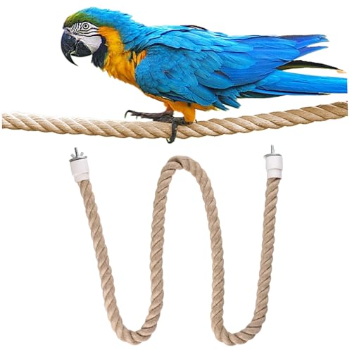 AZIDWERYQ Bird Rope Perch, 24 Inch Hanging Bird Rope Rope Perches for Parrots Cockatiels Budgie Parakeet