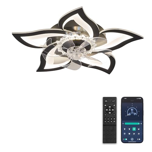 Plafonnier ventilateur silencieux connecté Bluetooth ZMISHIBO 69cm