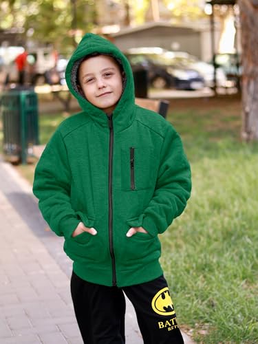 Image of Boys Zip Up Hoodie Kid Hooded Jacket | Fleece Lining,Soft Warm coat,Fall Winter Outwear for 6-15 Years Unisex,Sweatshirt Suitable for School,Outdoor