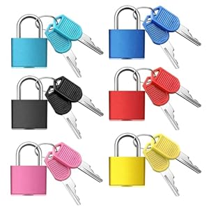 6Pcs Luggage Locks Small Suitcase Locks with Keys Plastic-Covered Mini Padlock for Suitcase Backpack Box Bag