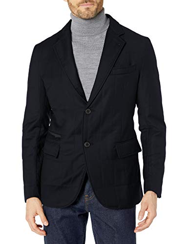 Bugatchi Men's Quilted Wool Blazer Jacket, Navy, Small