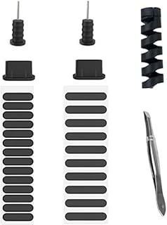Mobile Phone Dustproof Kit Anti-dust Speaker Mesh Sticker USB Type C Port Cap Cover Headphone Dust Plugs Cable Protector Dustproof Accessories Set for Mobile Speaker Charging Port and Earphone Jack