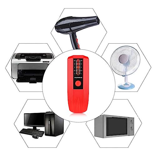 Medidor EMF Detector de Campo Magnético Portátil Rojo miniatura 3