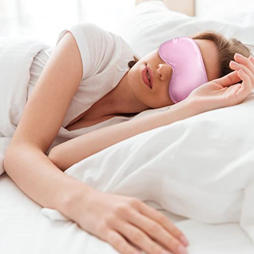 D Sleep Mask 4 Pcs Silk Sleep Eye Mask Blocks Light Reduces Soft Satin Eye Covers Eyeshade Blackout Eye Mask With Elastic Strap Suitable For Sleeping Travel Nap Women Men （4 Colors） #TOP3