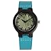Produktbild LKNNF Damen Holzuhren, kreative Blaue Leder Holz Quarzuhr Uhr Klassische Uhr Waage Display