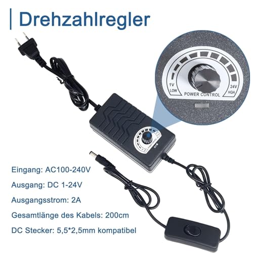 Jvnvlki Hubkolbenmotor DC 24V Maximaler Schub 18kg Einstellbarer Hub 3cm-15cm 120rpm mit Drehzahlregler (24V150mm120rpm)