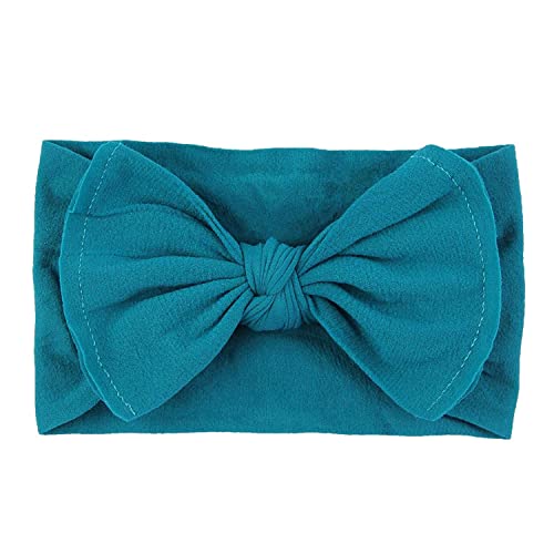 QandSweet Baby Nylon Headbands Newborn Bows Soft Head Wraps for Infant Toddler Girls 12-Pack2
