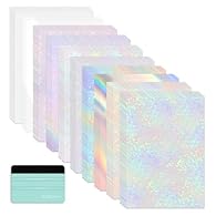 🎁WHAT YOU WILL GET - The package contains 50 sheets of clear holographic overlay vinyl and a squeegee, the holographic laminate sheets is A4 size, with 10 pattern styles, enough to meet your different needs. 🌈RAINBOW HOLOGRAPHIC EFFECT- TECKWRAP holo...
