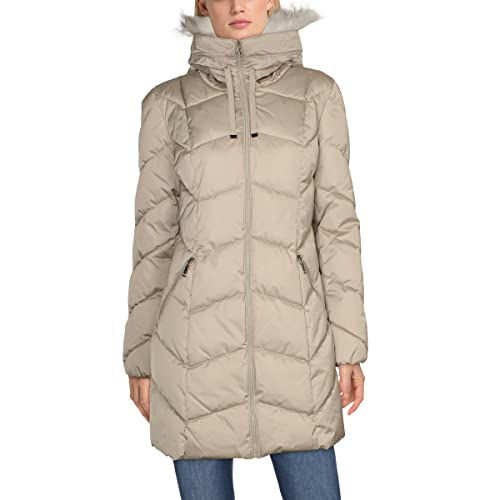 Tahari Womens Brie Wool Quilted Puffer Coat Gray S #TOP1