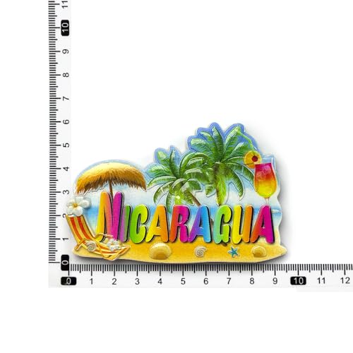 Imán decorativo de resina con diseño tropical para nevera miniatura 3