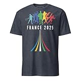 T-shirt France | France 2025 | Paris | T-shirt Multisport, Bleu marine chiné, Taille M