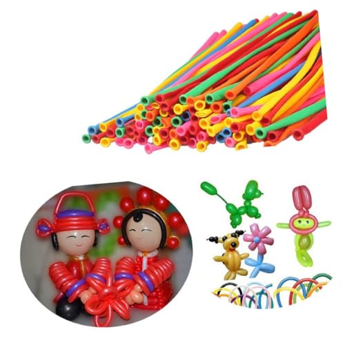 SMASOLO 100 piezas Unidades Globos Largos de Látex para Modelar Globos Moldeables Colores Surtidos para Fiestas y Celebraciones