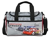 Sporttasche mit Namen | Motiv Cars in grau und schwarz | Personalisieren & Bedrucken | Reisetasche Umhänge-Tasche für Kinder I inkl. Namensdruck