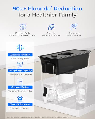 Image of Waterdrop WFD-02L 35-Cup Water Filter Dispenser, Fluoride Reduction, Black