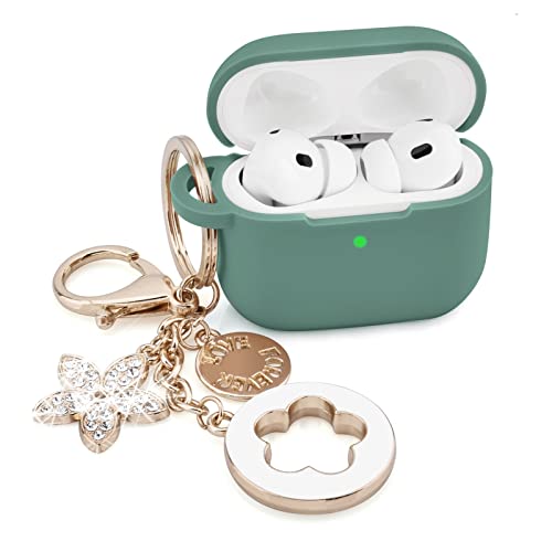 Image of VISOOM Case for Airpods 3 Pink Airpods 3rd Cases 2021 Silicone for iPod 3 Earbuds Case Cover Women Wireless Charging Case with Accessories Girl Bling Keychain for Apple Ear Buds 3rd Generation