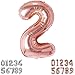 Produktbild LeRosie Silber Gold Luftballon Zahlen 1 0 2 3 4 5 6 7 8 9 10 to 30 40 50 60 Folienballon Zahl Geburtstagsdeko, Deko zum Geburtstag Aluminium Ballon Dekoration Birthday Party (2 Rose Gold)