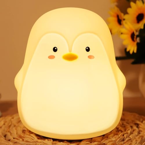 Image of Desidiya Penguin Rechargeable Silicone Night Lamp - Arctic LED Penguin Lamp, Kids Night Light, Nursery Decor, Birthday Gift, Silicone LED Light