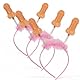 MIJOMA 3 Stück Set Haarreifen Penis (ca. 25 cm) – Der Gipfel der Party-Stimmung | Perfekt für Junggesellenabschiede oder Kostümpartys | Mit wackelnden Mini-Penissen & Pinke Federboa