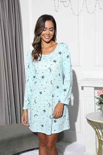 Image of PNAEONG Women's Cotton Long Maxi Night Gown Nighty Dress Stylish Super Soft Comfortable