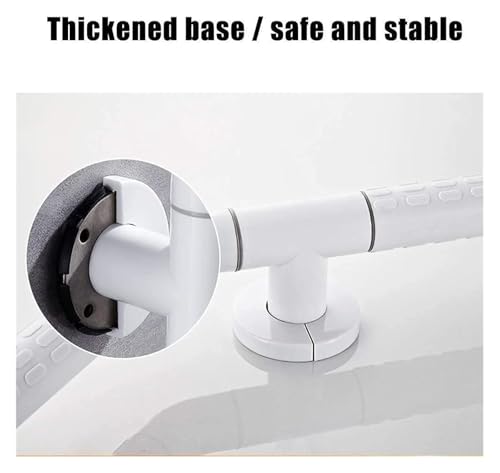 Barre d'appui de douche robuste en acier inoxydable et nylon blanc durable