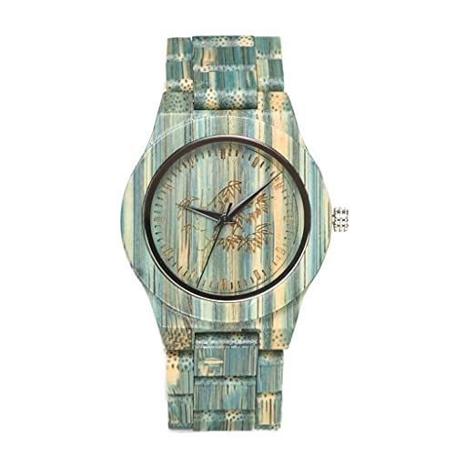 Reloj de madera de bambú unisex con cuarzo analógico y correa ligera 2