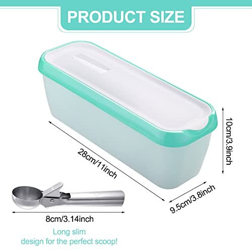 3 Pack Ice Cream Containers With Lid Reusable Ice Cream Maker Or Homemade Ice Cream 1.5 Quart, Included Stainless Steel Ice Cream Scooper, 3 Colors #TOP1
