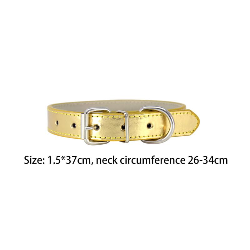 Glitter Soft PU Leather Dog Collar Adjustable Pet Collar for Puppy,Cat,Kitten,Dogs For Neck circumference 20cm-28cm - Image 2