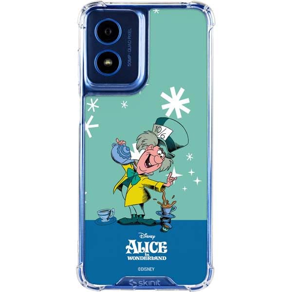 SkinitSkinit Clear Phone Case Compatible with Moto G 5G - Officially Licensed Disney Alice in Wonderland Mad Hatter Tea Party Design