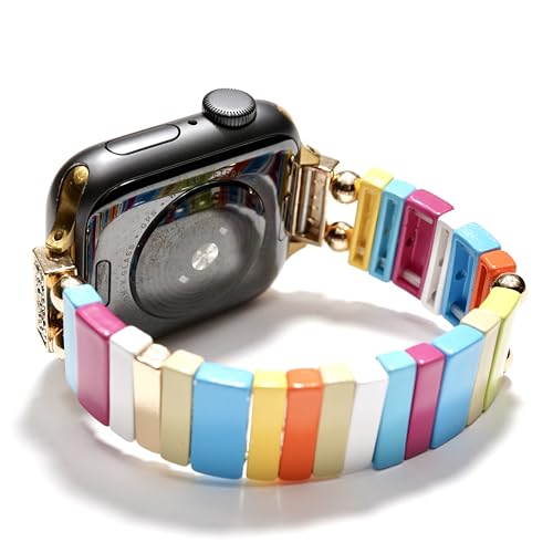 Royce&Roland �݊��i/��֕i �v���X�`�b�N �o���h ���o�[���� �H��s�v Series 11/10/9/8/7/6/5/4/SE Ultra 3/2/1 Apple WATCH �A�b�v���E�H�b�` (Multi Color, 40mm 41mm 