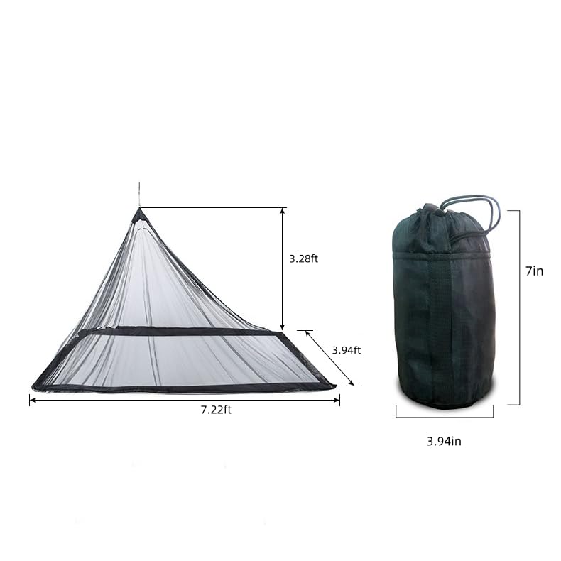 Camping Net with Carry Bag, Mosquito Net Bed Compact and Ultra-Light for Travel, Sleeping Bags, Tent Camping Canopy, Tent Pegs Attached, Without Sleeping Mat