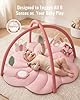 Blissful Diary Baby Play Gym Mat, Tummy Time with 6 Detachable Toys for Sensory & Motor Skill Development, Baby Activity Mat for Girl Boy Newborn Essentials Shower Gift, Pink Floral #2