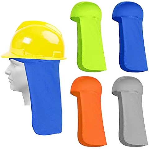 Tocwick 4PCS Resistant Hard Hat Neck Shade Sheild Sun Shade Protection, Cooling Skull Cap for Riding Fishing, Gray Blue Fluorescent Green Orange (style1) Cover