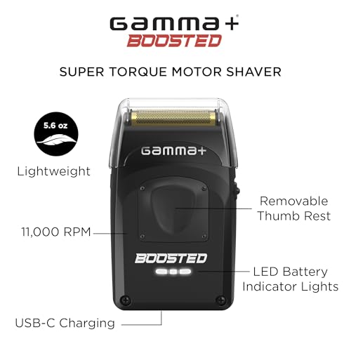 GAMMA+ Cordless Double Foil Shaver Holiday Gift Bundle with Replacement Foil Head & 2 Crunchy Cutters