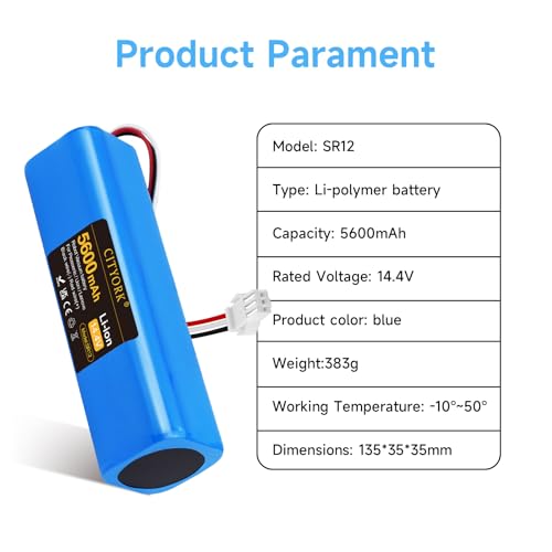 CITYORK 5600mAh Li-Ion Ersatz Akku für Proscenic M7 Pro M8 Pro/Roidmi Eve Plus/Lydsto R1 / Viomi S9 / Uoni V980 Plus, Akku für Neabot N2 N1 / Tesvor M1 Staubsauger Ersatzakku