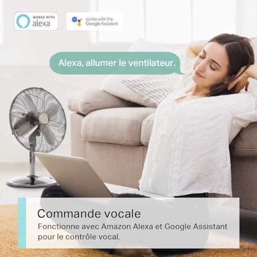 Tapo Prise Connectée WiFi, Prise Intelligente Compatible avec Alexa et Google Home, 10A Type E, Contrôler Le radiateur, la cafetière, la Lampe à Distance, Aucun hub requis, Tapo P100(FR) 1 Pack