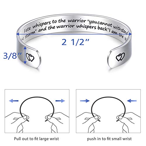 LParkin Encouragement Bracelet Warrior Bracelet Fate Whispers to The Warrior You Cannot Withstand The Storm... I Am The Storm2