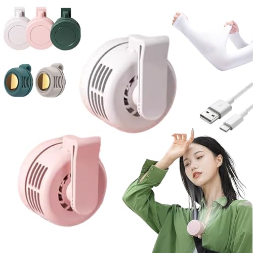 扇風機 クリップ 羽なし ミニ クリップファン 2個セット 腰掛け 首かけ 携帯扇風機 USB充電式 ベルトファン 強力 静音 3段階風量 360°送風調節 ポータブル コンパクト 持ち運び 蒸れ解消 暑さ対策 両手解放 通勤通学 花火大会 スポーツ観戦