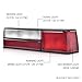 Tail Lights Assembly, w/o Bulbs, Compatible with Ford Mustang LX 1987 1988 1989 1990 1991 1992 1993, Tail Lamps Rear Brake Lights Right