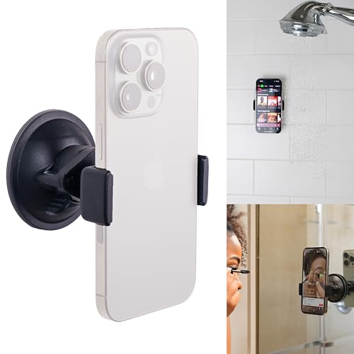 Universal Phone Holder Record with Front and Back Camera Shower Mirror Bathroom Phone Holder Adjustable Wall Mount Stand TikTok YouTube Vlog Video Recording Kit Influencer Essentials Accessories