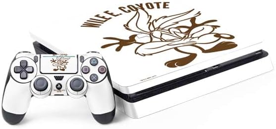Skinit Decal Gaming Skin Compatible with PS4 Slim Bundle - Officially Licensed Looney Tunes Wile E Coyote Red Stripes Design