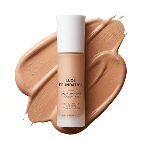 Image of Luxe Colour Changing Foundation, Luxe Foundation For Mature Skin - Fits Skin Tone, Lightweight Texture Korean Foundation, Medium Coverage, Buildable Formula, Long-Lasting Natural Finish, Korean Makeup