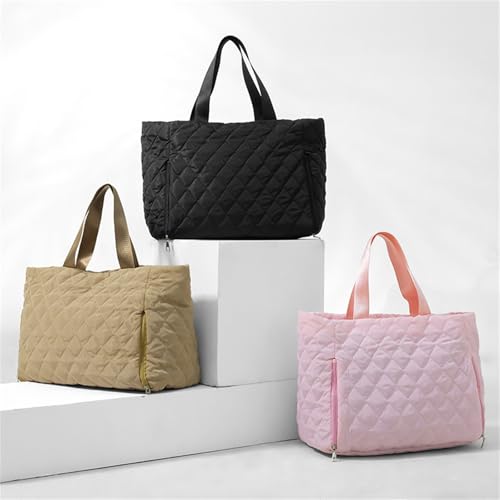 Travel Bag for Women Quilted Fitness Bag Large Capacity Overnight Bag Trendy Shoulder Bag Weekends Bag Top Handle Handbag4