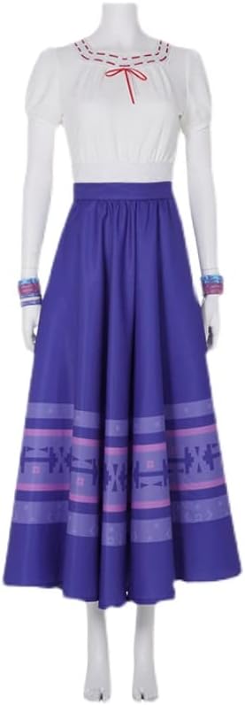 LILLIWEEN Dolores Pepa Luisa Costume Womens Dress Halloween Costume with Headgear Full Set(US Size)