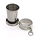VEADK Boccale 75/140 / 240ml Tazza Pieghevole da Viaggio in Acciaio Inossidabile Portatile Retrattile in Metallo Tazza da Vino Mini Bicchiere Pieghevole telescopico Tazza, Argento, 75 ml