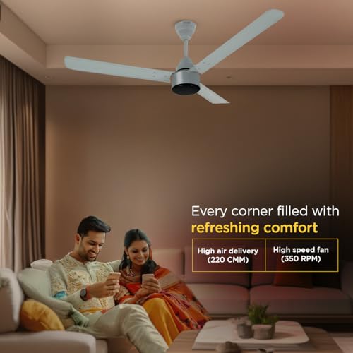Image of EcoLink AiroMax BLDC 1200mm Ceiling Fan - Grey | Power-Saving BLDC Technology | High Airflow Performance | Low Noise | 2-Year Warranty | Pack of 1